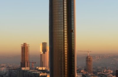 Amman Rotana Hotel tower at dusk
