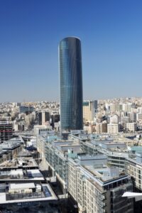 Amman Rotana Hotel tower seen across the Abdali development