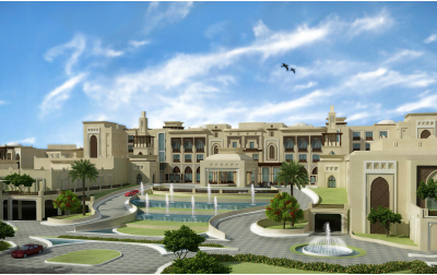 Architectural render of Saadiyat Rotana Hotel and Beach Resort, Abu Dhabi